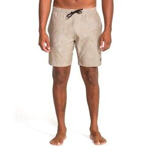 Volcom Tie Town EW Drawstring Shorts Mens S Khaki True To This Stretch NEW